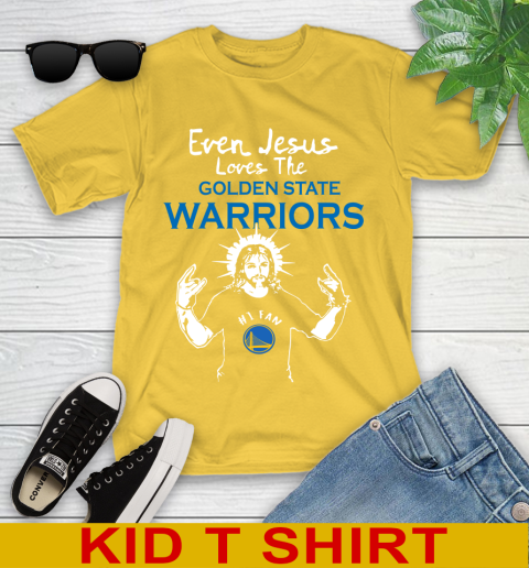 Golden State Warriors NBA Basketball Even Jesus Loves The Warriors Shirt Youth T-Shirt 9