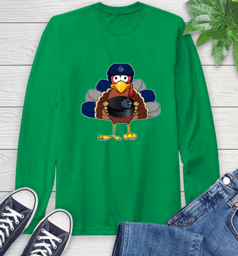Vancouver Canucks Turkey Thanksgiving Day Long Sleeve T-Shirt 7