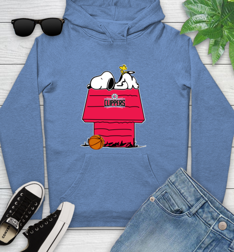LA Clippers NBA Basketball Snoopy Woodstock The Peanuts Movie Youth Hoodie 12