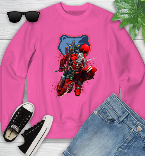 NBA Deadpool Marvel Comics Sports Basketball Memphis Grizzlies Youth Sweatshirt 7