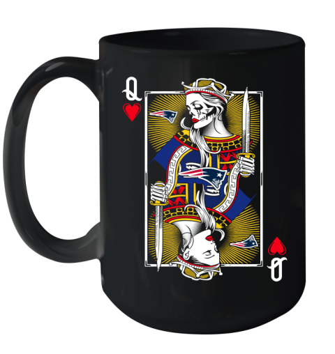 NFL Football New England Patriots The Queen Of Hearts Card Shirt Ceramic Mug 15oz