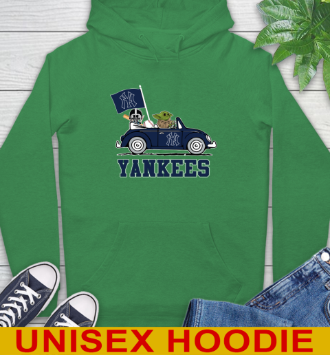 MLB Baseball New York Yankees Darth Vader Baby Yoda Driving Star Wars Shirt Hoodie 8
