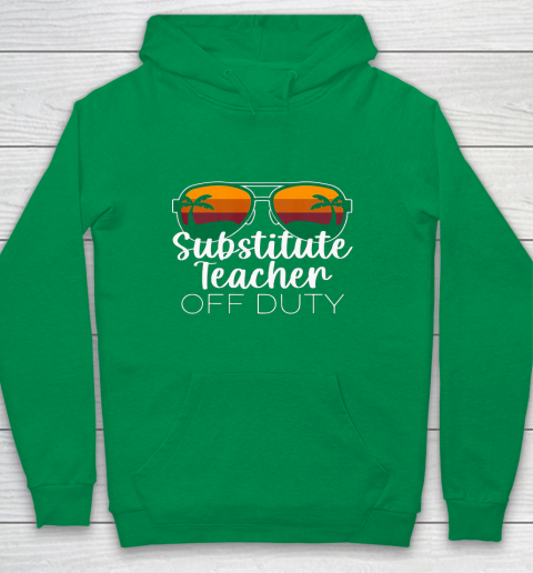 Substitute Teacher of the Deaf Off Duty Sunglasses Sunset Youth Hoodie 4