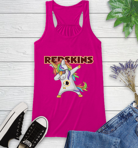 Washington Redskins NFL Football Funny Unicorn Dabbing Sports Racerback Tank 8