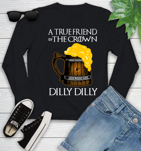 NBA Indiana Pacers A True Friend Of The Crown Game Of Thrones Beer Dilly Dilly Basketball Youth Long Sleeve