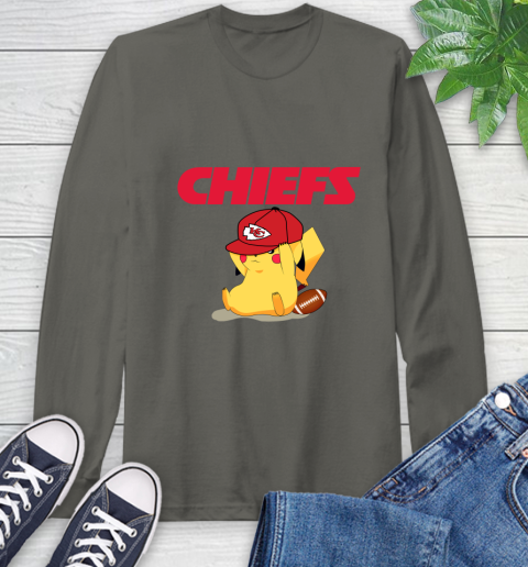 NFL Pikachu Football Sports Kansas City Chiefs Long Sleeve T-Shirt 8