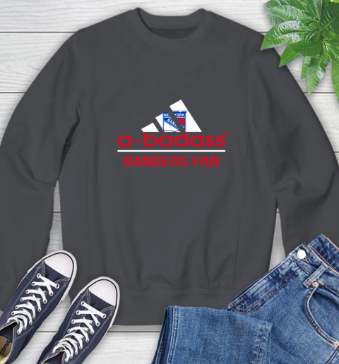 NHL A Badass New York Rangers Fan Adidas Hockey Sports Sweatshirt 6