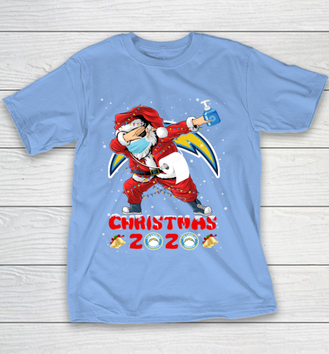 Los Angeles Chargers Funny Santa Claus Dabbing Christmas 2020 NFL Youth T-Shirt 8