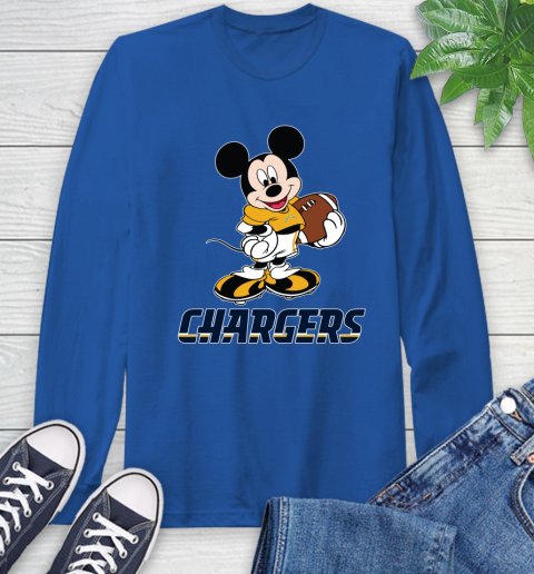 NFL Football Los Angeles Chargers Cheerful Mickey Mouse Shirt Long Sleeve T-Shirt 10