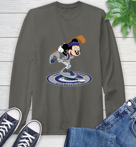 NHL Hockey Vancouver Canucks Cheerful Mickey Disney Shirt Long Sleeve T-Shirt 9