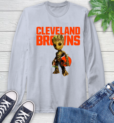 Cleveland Browns NFL Football Groot Marvel Guardians Of The Galaxy Long Sleeve T-Shirt 6