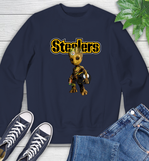 Pittsburgh Steelers NFL Football Groot Marvel Guardians Of The Galaxy Sweatshirt 3
