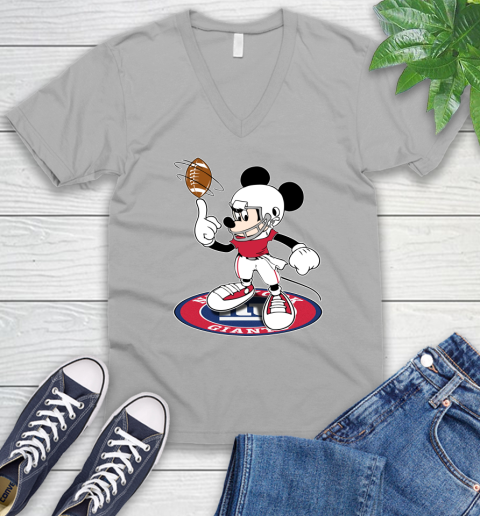 NFL Football New York Giants Cheerful Mickey Disney Shirt V-Neck T-Shirt 4
