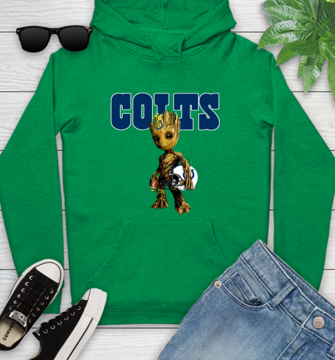 Indianapolis Colts NFL Football Groot Marvel Guardians Of The Galaxy Youth Hoodie 7