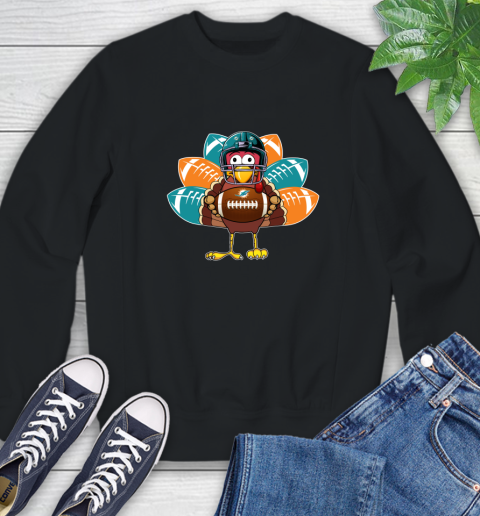 Miami Dolphins Turkey Thanksgiving Day Sweatshirt 2