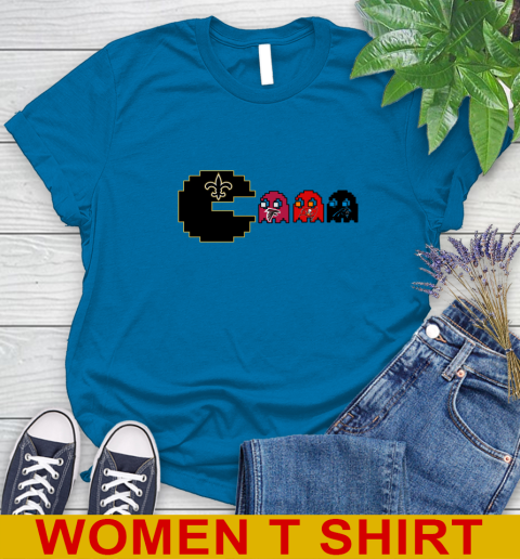 New Orleans Saints NFL Football Pac Man Champion Women's T-Shirt 7