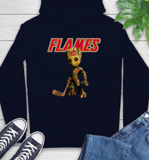 Calgary Flames NHL Hockey Groot Marvel Guardians Of The Galaxy Hoodie 4