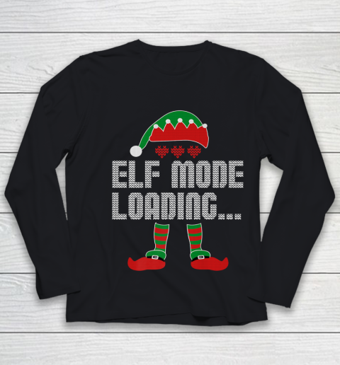 Elf Mode Loading Funny Christmas Pajama Video Gamer Youth Long Sleeve