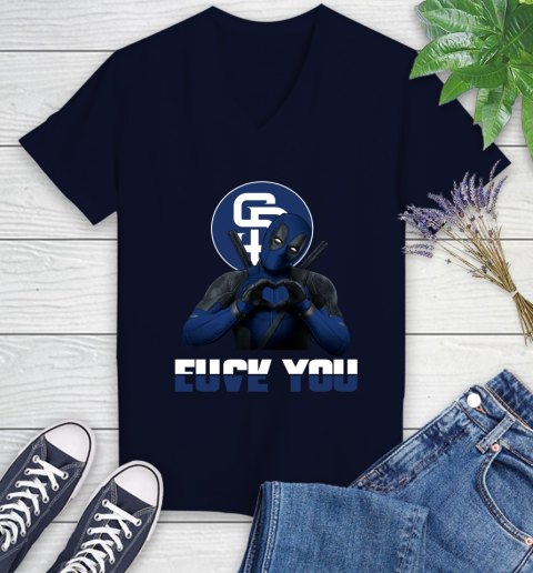 MLB San Diego Padres Deadpool Love You Fuck You Baseball Sports Women's V-Neck T-Shirt 2