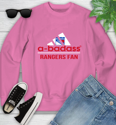 NHL A Badass New York Rangers Fan Adidas Hockey Sports Youth Sweatshirt 6