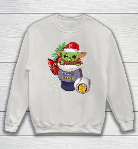 Pittsburgh Pirates Christmas Baby Yoda Star Wars Funny Happy MLB Sweatshirt 10