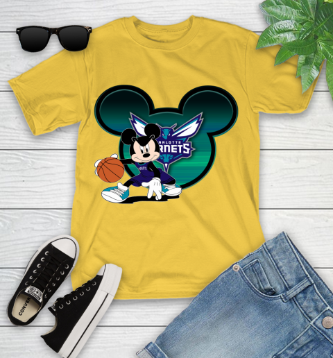 NBA Charlotte Hornets Mickey Mouse Disney Basketball Youth T-Shirt 8