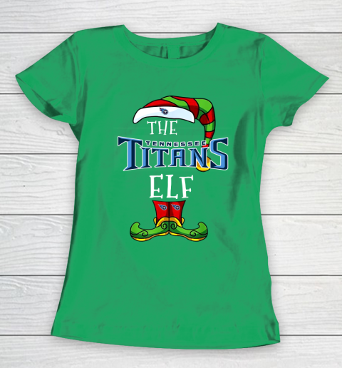 Tennessee Titans Christmas ELF Funny NFL Women's T-Shirt 5