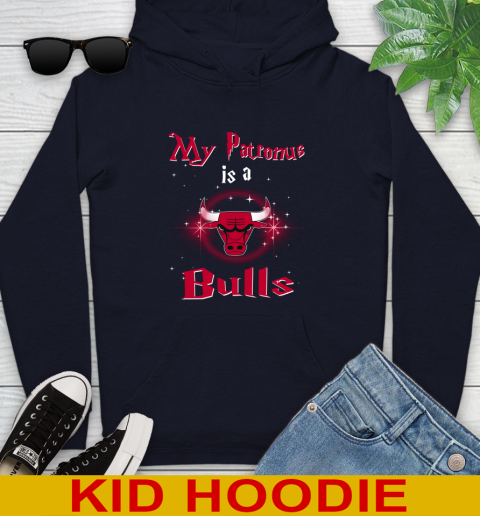 NBA Basketball Harry Potter My Patronus Is A Chicago Bulls Youth Hoodie 3