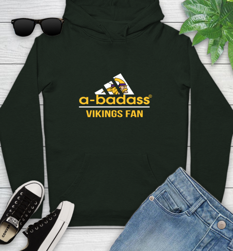 NFL A Badass Minnesota Vikings Fan Adidas Football Sports Youth Hoodie 14