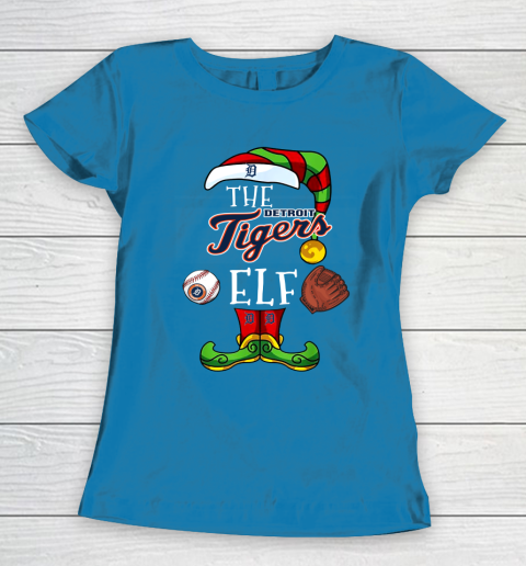 Detroit Tigers Christmas ELF Funny MLB Women s T Shirt Tee For Sports
