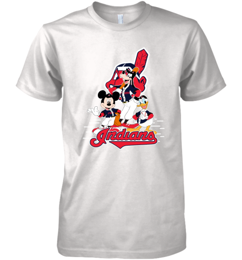Cleveland Indians Mickey Donald And Goofy Baseball Premium Men's T-Shirt
