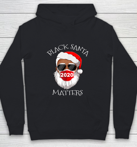 African American Santa Face Mask Black Matters Christmas Youth Hoodie