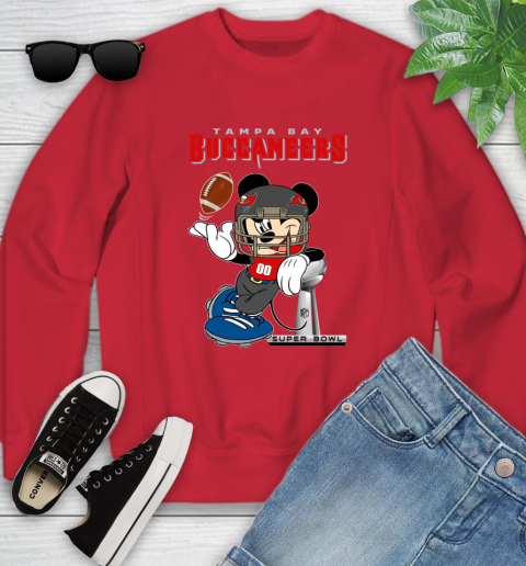 NFL Tampa Bay Buccaneers Mickey Mouse Disney Super Bowl Football T Shirt Youth Sweatshirt 9