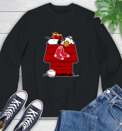 MLB Boston Red Sox Snoopy Woodstock The Peanuts Movie Baseball T Shirt Sweatshirt 2