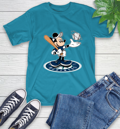 MLB Baseball Seattle Mariners Cheerful Mickey Disney Shirt T-Shirt 9