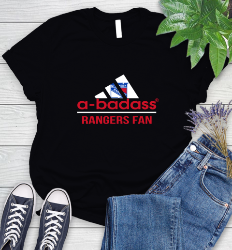NHL A Badass New York Rangers Fan Adidas Hockey Sports Women's T-Shirt