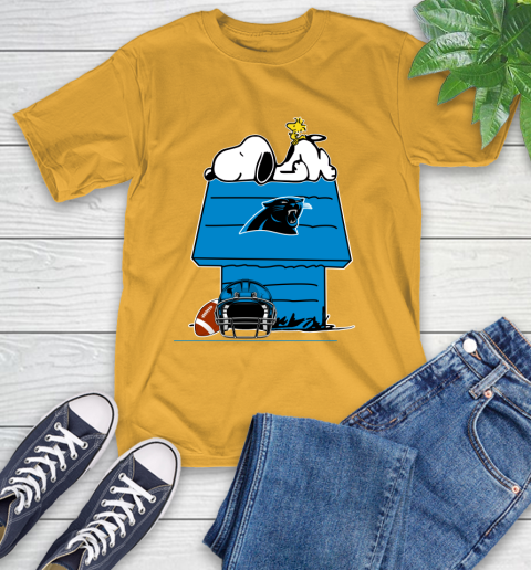 Carolina Panthers NFL Football Snoopy Woodstock The Peanuts Movie T-Shirt 3