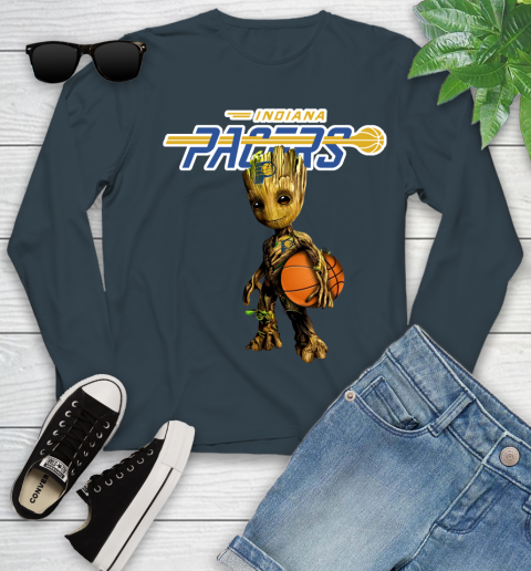 Indiana Pacers NBA Basketball Groot Marvel Guardians Of The Galaxy Youth Long Sleeve 8