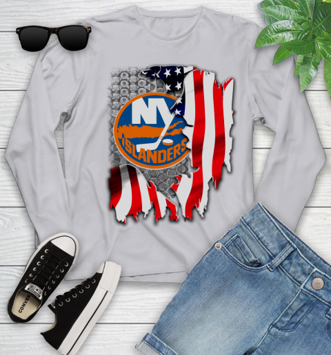 New York Islanders NHL Hockey American Flag Youth Long Sleeve 5