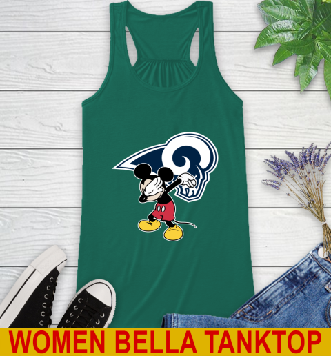 Los Angeles Rams NFL Football Dabbing Mickey Disney Sports Racerback Tank 7