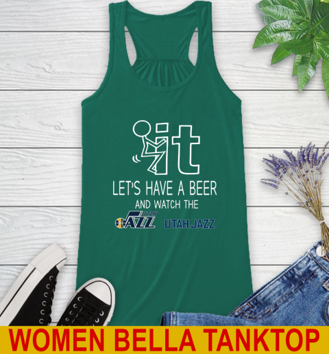 Utah Jazz Basketball NBA Let's Have A Beer And Watch Your Team Sports Racerback Tank 5