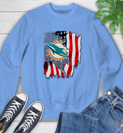 Miami Dolphins NFL Football American Flag Sweatshirt 11