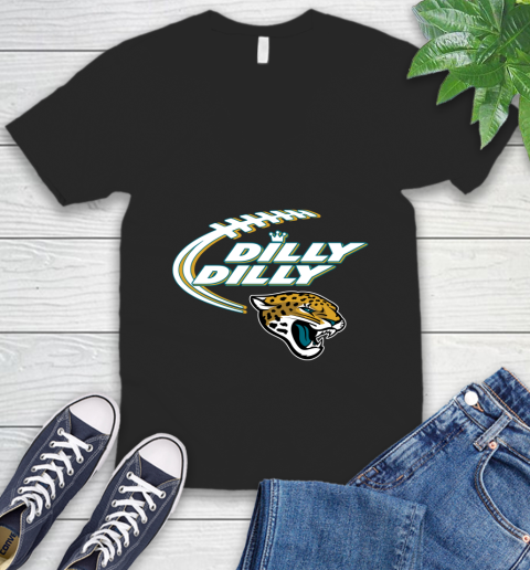 NFL Jacksonville Jaguars Dilly Dilly Football Sports V-Neck T-Shirt 2