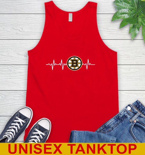 Boston Bruins NHL Hockey Heart Beat Shirt Tank Top 5