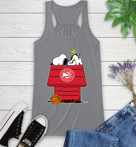 Atlanta Hawks NBA Basketball Snoopy Woodstock The Peanuts Movie Racerback Tank 5