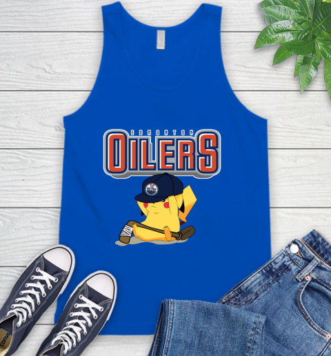 NHL Pikachu Hockey Sports Edmonton Oilers Tank Top 5