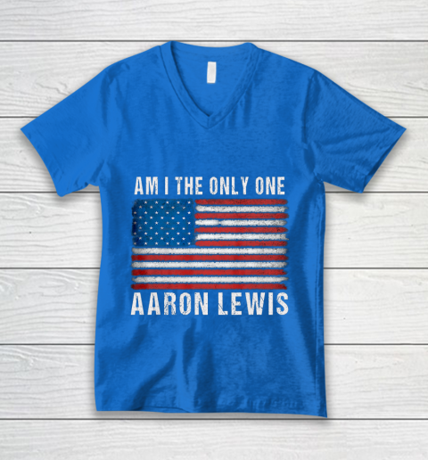 Am I The Only One Aaron Lewis Flag USA V-Neck T-Shirt 5