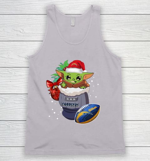 Los Angeles Chargers Christmas Baby Yoda Star Wars Funny Happy NFL Tank Top 4