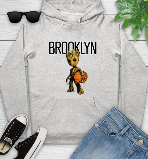 Brooklyn Nets NBA Basketball Groot Marvel Guardians Of The Galaxy Youth Hoodie