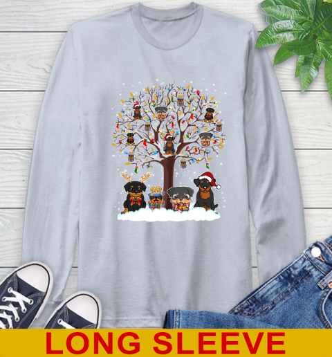 Rottweiler dog pet lover light christmas tree shirt 201